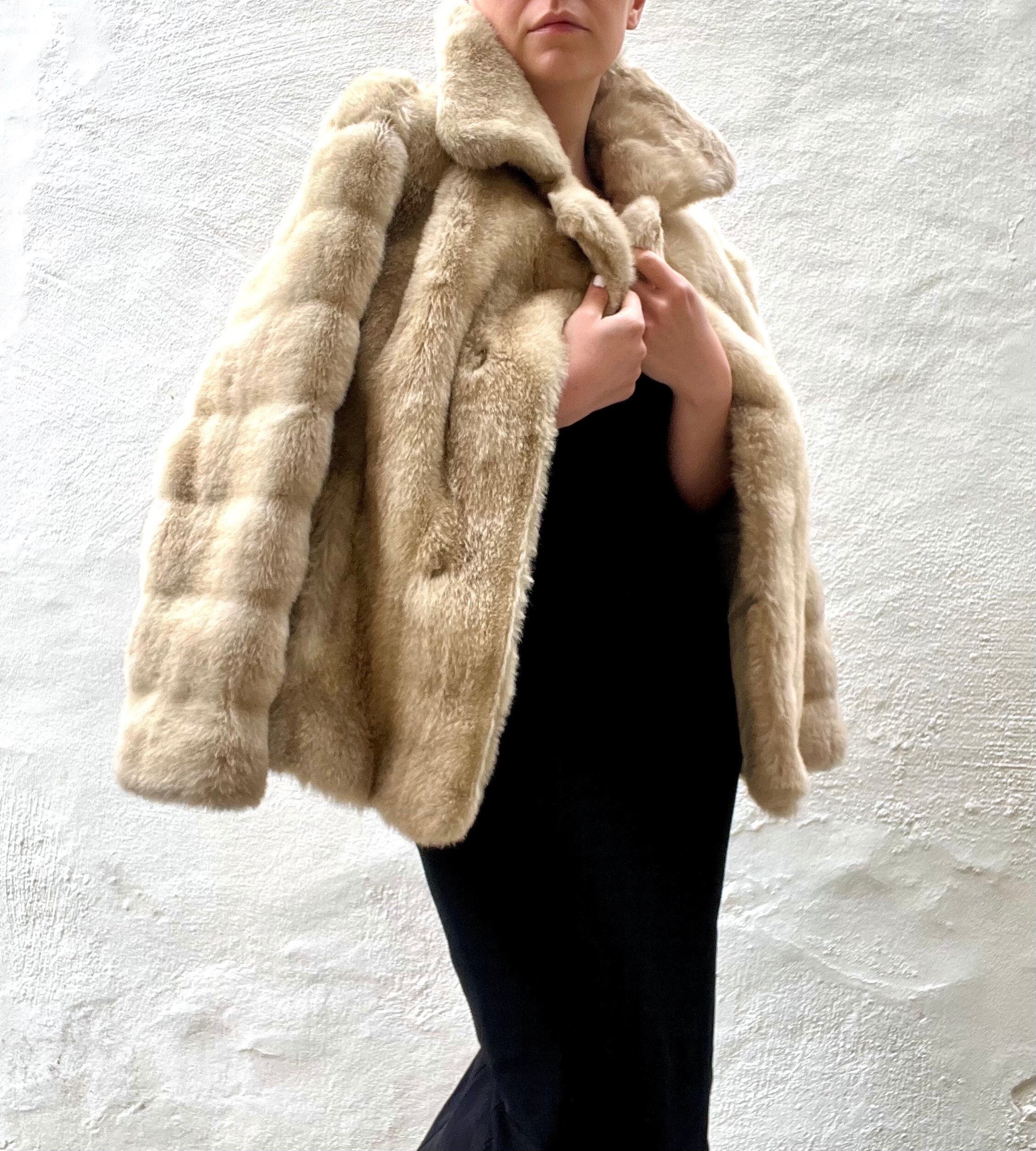 1950s faux shop fur coat